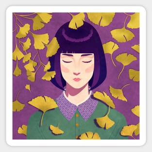 Ginkgo leaves Sticker